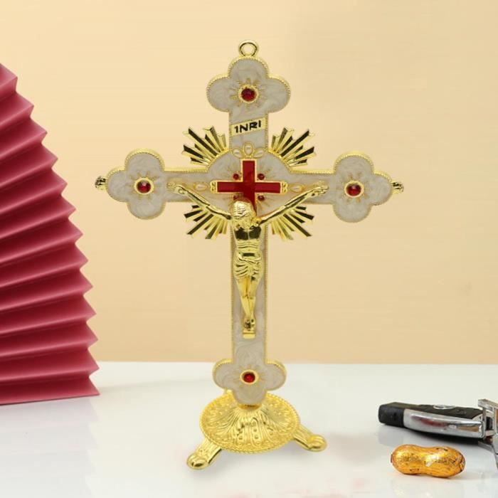 Ornements de pendentif de miroir de voiture, croix de biscuits, décor  chrétien de Jésus, accessoires d'intérieur - AliExpress