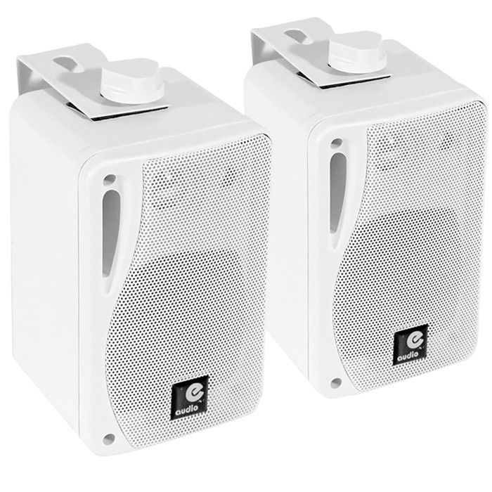 Paire D'Enceintes Mini 100W Étanches Noires – 2 Voies Haute Qualité Avec Fixation Incluse