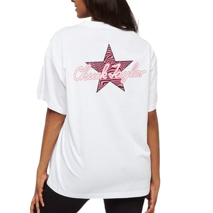 T shirt Blanc Femme Converse Infill Star