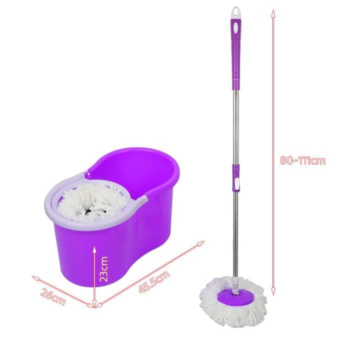IPEA Balai Lave-Sol Rotatif 180° Kit Complet – Balai Multi-Usages Sols, Vitres, Dépoussiérage + 4 Lingettes Sèches/Humides
