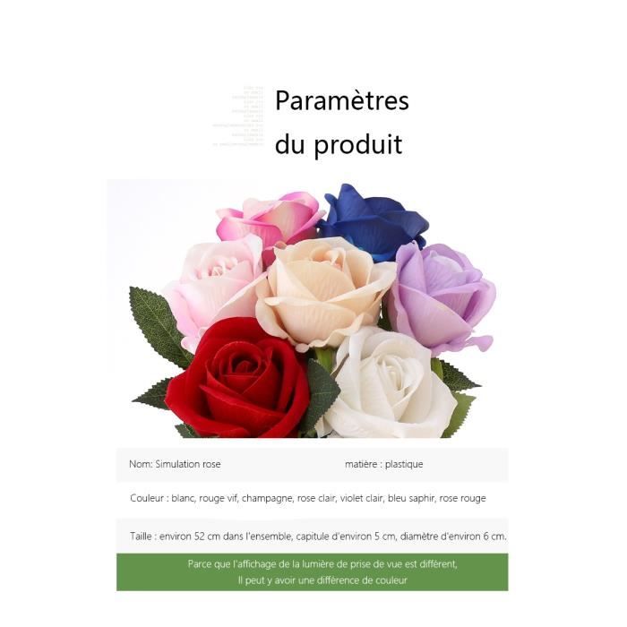 12 Roses Artificielles Olrla – Tiges Longues 48 Cm, Velours Bleu Royal, Pour Décoration Maison, Mariage, Bureau