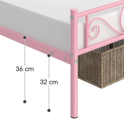 ZREODIS Cadre de lit avec tête de lit Rose 120x200 cm Velours XO066
