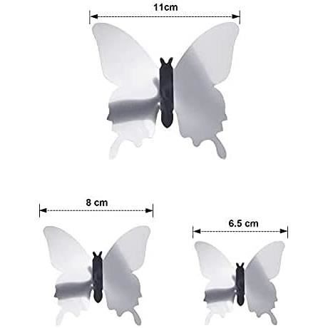 72 Pièces Stickers Papillons 3D - Autocollants Muraux Creux Scintillants Pour Décoration