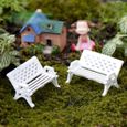 12 pièces Mini banc de parc en plastique artificiel Micro paysage chaise de jardin pour artisanat décor maison   ENCEINTE - RETOUR-3