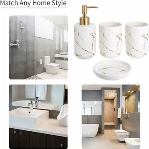 Set De 6 Accessoires De Salle De Bain Et WC Avec Bambou 36x9cm Rose | Maisons Du Monde