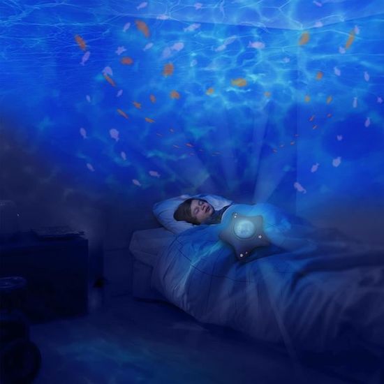 Pabobo x Kid Sleep Veilleuse Musicale et Lumineuse - Enfant et Bébé -  Peluche en Forme d'Etoile - Projecteur Aquatique - Nomade - Lampe - Plafond  