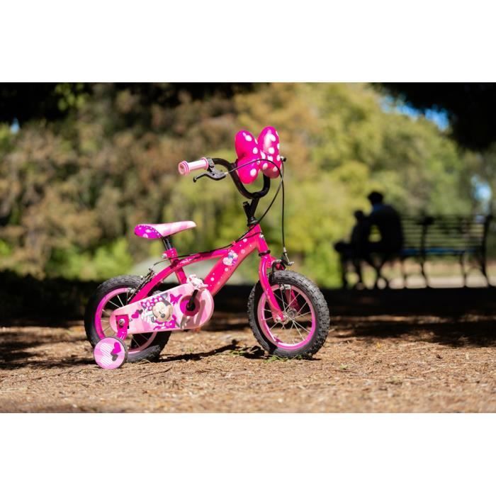 Velo Filles Huffy Disney Minnie Mouse 12 rose 3 5ans roues d entrainement Cdiscount Sport