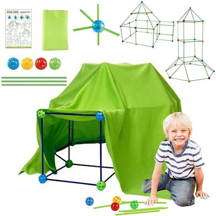 Tente de Perles, Kits Construction Fort pour Enfants Jeu Tente