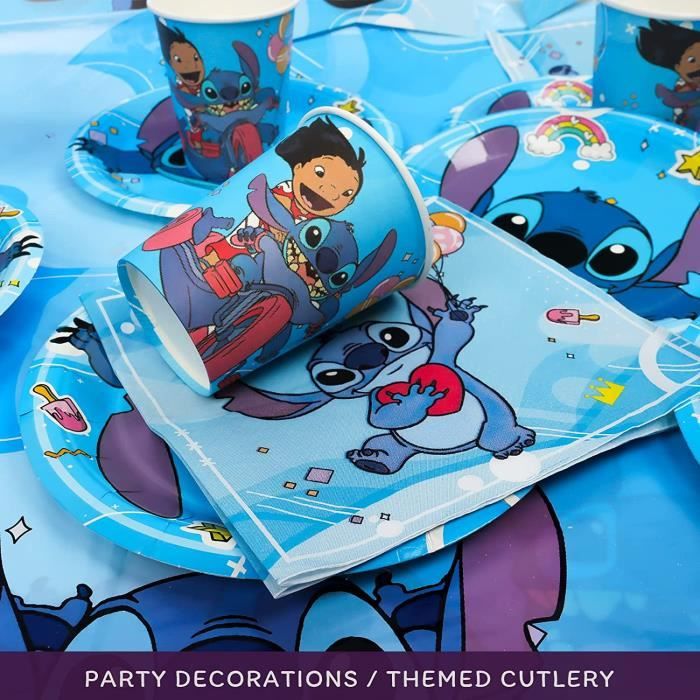 Decoration Anniversaire, 139 Pièces Stitch Anniversaire Vaisselle Kit, pour  Décorations de Fête d'anniversaire, Enfants Party - Cdiscount Maison