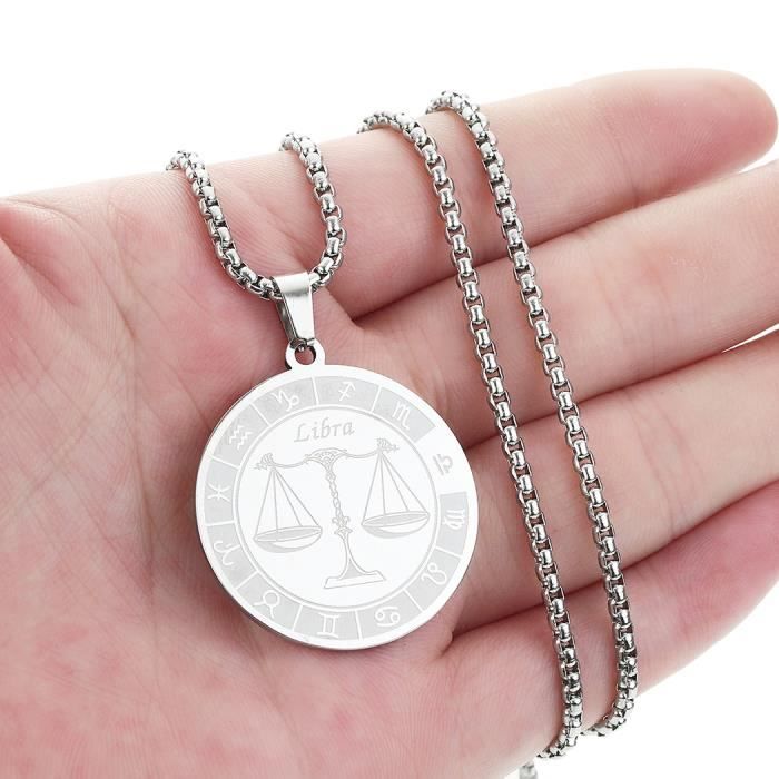 Collier Signe Zodiaque Femme - Acier Inoxydable Doré Avec Pendentif