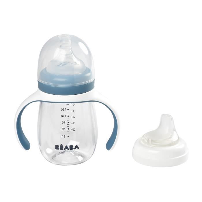 Biberon/Tasse d'apprentissage 2 en 1 - BEABA - 210 ml - Anti-fuite - Windy  Blue - Cdiscount Puériculture & Eveil bébé
