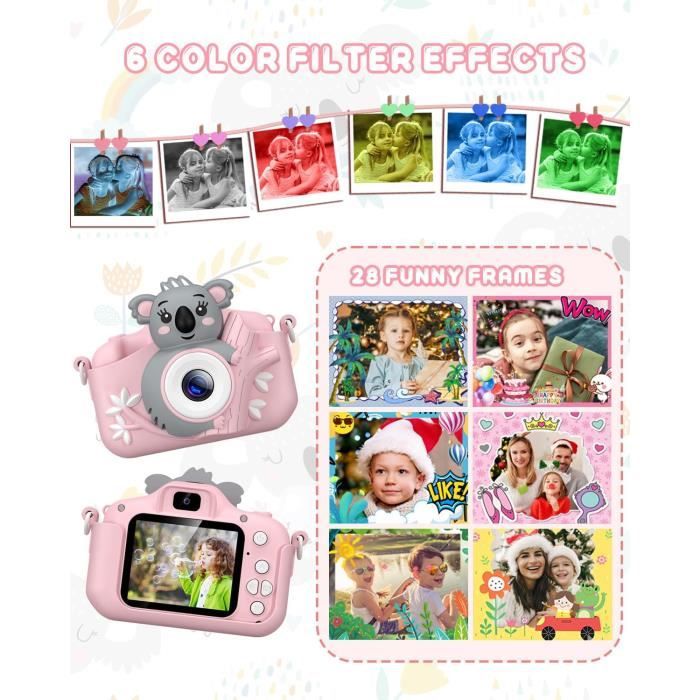 Appareil photo pour enfants pour garçons et filles, caméscope numérique HD 1080p