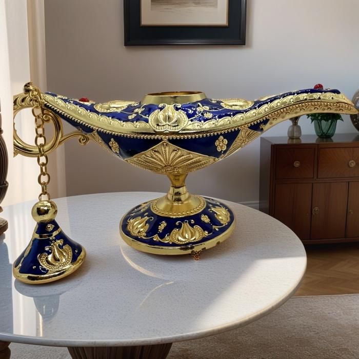 Lampe Magique D'Aladdin Vintage - Décoration De Table Génie | Alliage De Zinc | 12cm