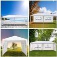 Tonnelle de jardin Tente de réception Chapiteau Blanc 3x6m-0