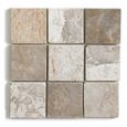 Carrelage mosaïque - Plaque de mosaïque mur et sol en marbre naturel coloris blanc mat - 30 x 30 cm-0
