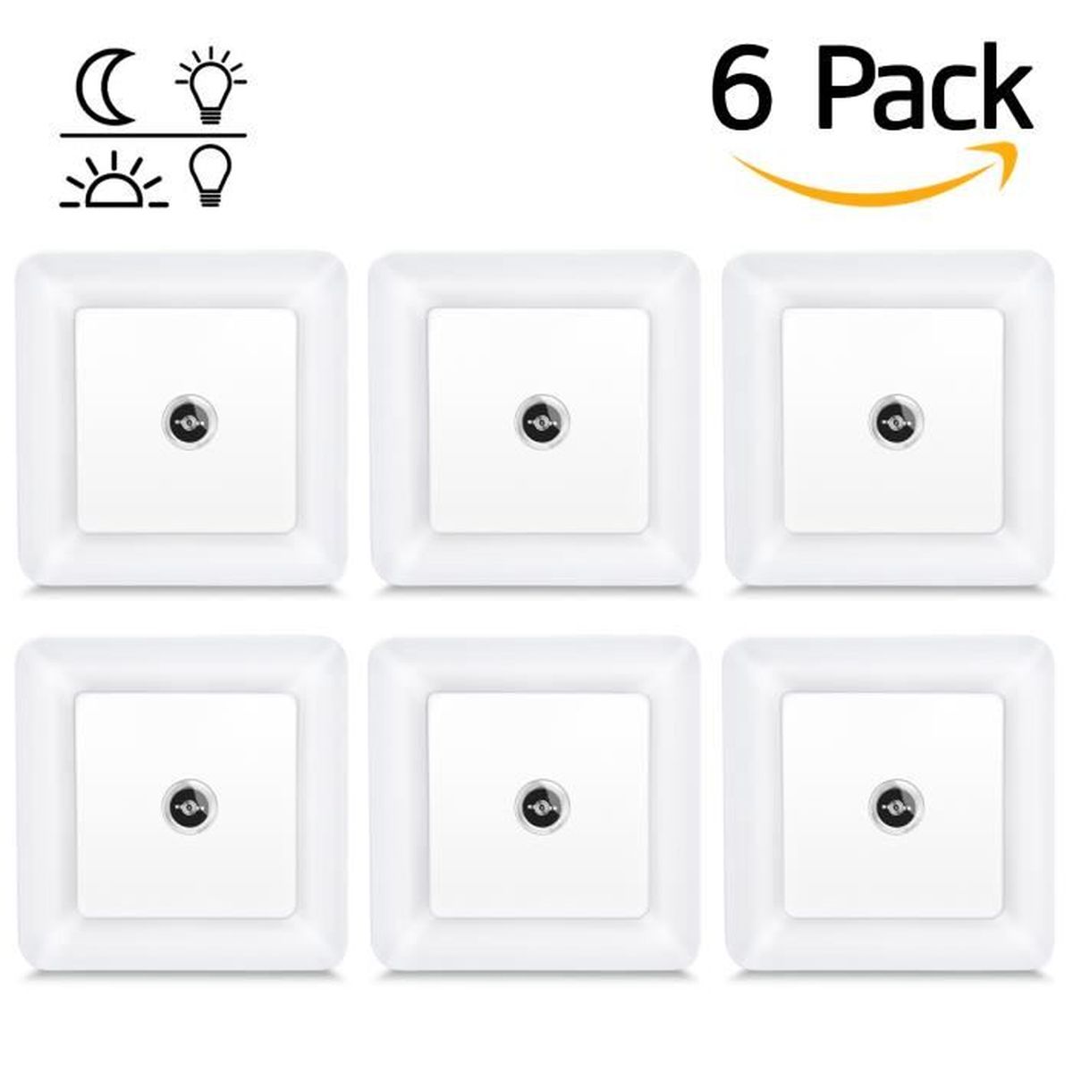 Tenachi Veilleuse Au Reveil Led Lampe De Nuit Pour Chambre Bebe Avec Capteur De Lumiere 6 Pcs Carres Blanc Froid Cdiscount Pret A Porter