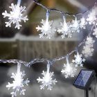 BRAND Guirlande Lumineuse Exterieur Solaire, 10M 100 LED Flocon de Neige Lumières de Noël Étanche 8 Modes Décoration Lumière