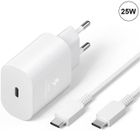 Chargeur Rapide - E.F.CONNECTION - 25W - avec Cable 1M USB-C - pour iPhone 17 Pro Max ,17 Pro,17,iPhone 16,16Pro,15Pro - Blanc