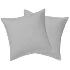 HOMEROKK Taies d'oreiller - GRIS CLAIR - 60x60cm - 100% coton - 57 fils/cm² - Lot de 2