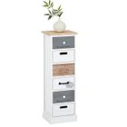 IDIMEX Chiffonnier SALVA petite commode avec 6 tiroirs en bois de paulownia style shabby chic vintage rustique blanc