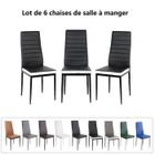 Ensemble de 6 Chaises en similicuir et métal pour salle à manger, Willonin® Tabouret scandinave, Siège Noir avec bordure blanc