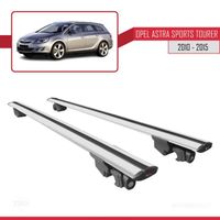 Pour Opel Astra J Wagon 2010-2015 HOOK Barres de Toit Railing Porte-Bagages de voiture Avec verrouillable Alu Gris