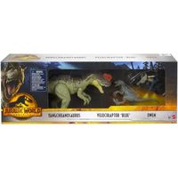Coffret 3 Figurines Jurassic World - Owen, Dinosaures Yangchuanosaurus et Blue