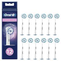 Oral B Sensitive Clean Brossettes de rechange pour Brosse à Dents Électrique avec Technologie Clean & Care, Pack de 12