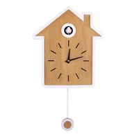 SALUTUYA Style nordique Design Simple Horloge de coucou moderne rapport horloge Swing Clock Horloge murale (Blanc)