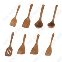 TD® EJ.life Ensemble d'ustensiles de cuisine 8 pièces ensemble d'outils de cuisine spatule en bois pelle cuillères mélange remuant