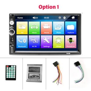 AUTORADIO Option 1 - Autoradio avec lecteur multimédia, 2 Din, Android, Bluetooth, FM, Audio, AUX, USB, SD, Mirrorlink