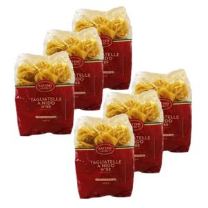 SPAGHETTI TAGLIATELLE Lot 6x Pâtes Tagliatelles n°88 - Savino Pasta - paquet 500g 
