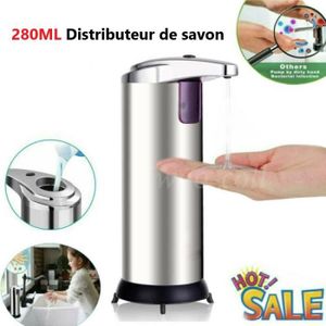 DISTRIBUTEUR DE SAVON Distributeur de savon automatique à capteur IR en acier inoxydable - LEXLIFE - Lot de 12 - 280 ml - PC + ABS