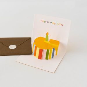 FAIRE-PART - INVITATION Faire-part - invitation,Carte de joyeux anniversaire avec enveloppe 3D,cartes de vœux Pop-Up pour gâteau - B8055[B3895]