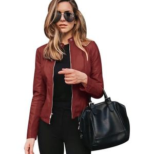 Veste d'hiver pour femme marron avec garniture en duvet synthétique -  Vêtements - Bordeaux, Rouge