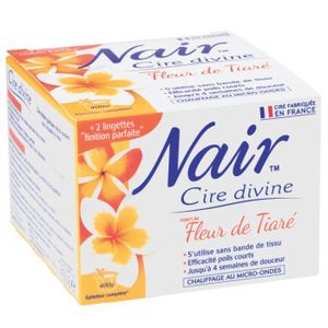 CIRE D'ÉPILATION Pack de 3 - Nair - Nair - Cire Divine Fleur De Tiaré - Efficacité poils courts - Résultat professionnel longue durée - 400g