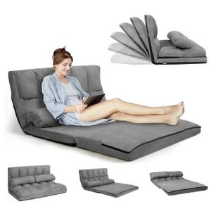 CANAPE RELAXATION RELAX4LIFE Chauffeuse 2 Personnes Pliable en Daim 