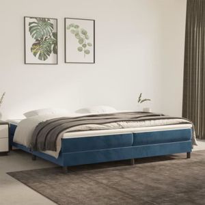SOMMIER HOP-Sommier à ressorts de lit Bleu foncé 200x200 cm Velours-HOP3120794