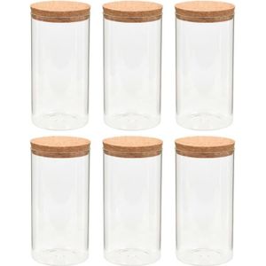 Pots de Bocaux de conservation - Transparent - Verre - Bambou - Haute –  Axess