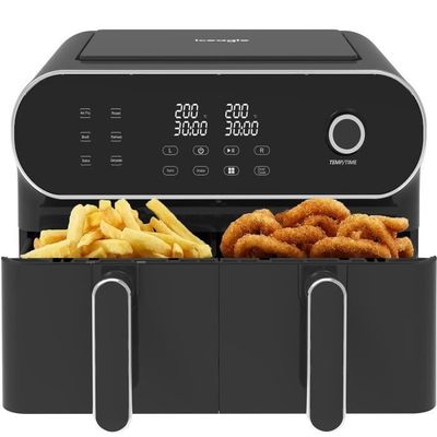 Friteuse Sans Huile Iceagle 23L Dual Zone - Air Fryer Four 2200W - 12 Accessoires
