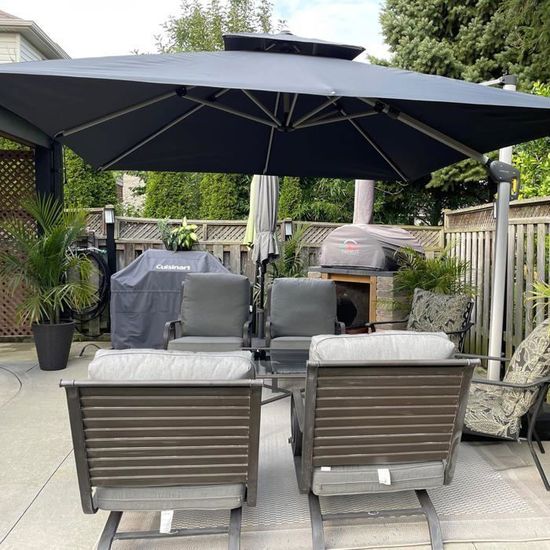 PURPLE LEAF Parasol Déporté 3 x 3 m Carré, Parasol De Jardin Extérieur