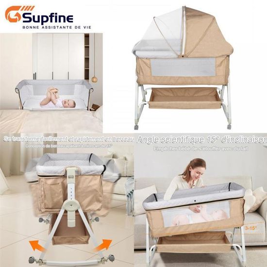 3 En 1 Lit Bebe,Berceau Cododo,berceau Bébé,120x50cm,berceau Cododo,lit Bebe Avec Moustiquaire,next 2 Me,lit Bébé Evolutif,cododo Bebe Confort, Fenêtre En Maille Respirante (Color : Light Green, Size