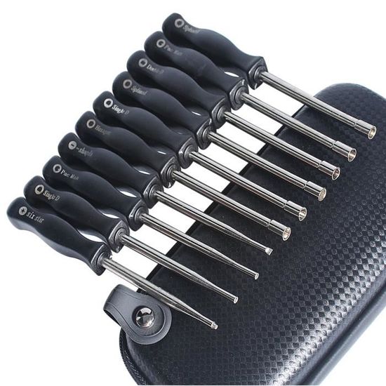 Kit 14 Tournevis Réglage Carburateur + Brosse – Universel Pour Tronçonneuse, Débroussailleuse, Souffleur 2 Temps