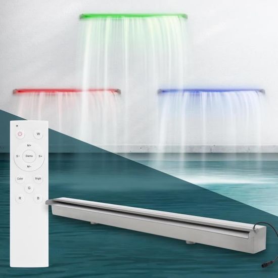 Fontaine Cascade Inox Pour Piscine - 60x30cm, Filetage 5cm, Effet Eau Courante Relaxant
