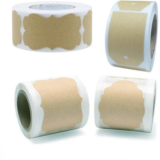 120 étiquettes Autocollantes Kraft Vierges – Style Vintage – Pour Emballage Cadeau, Sachets, Boîtes