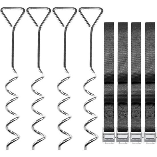 2 Ancrages De Sol Benelabel 50 Cm - Piquets Vissés Pour Trampoline, Balançoire, Camping - Résistants Au Vent