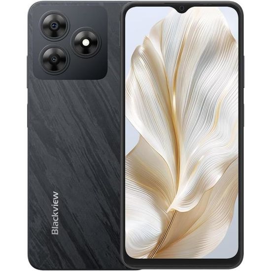 Blackview Wave 9C Smartphone 4G Débloqué - 6,56" 600 Nits - 12GB+64GB Extensible - 3 Assistants IA - Android 15 - 5000 MAh - Noir