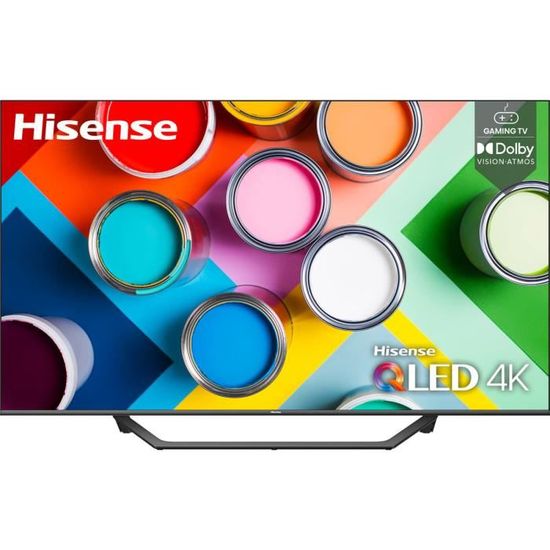 HISENSE - 55A7GQ - Téléviseur Qled 4K - 139 cm - Dolby vision - HDR10+ - Smart TV - Classe G - Effet métal