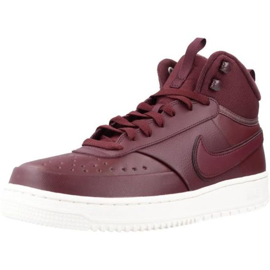 Baskets NIKE COURT VISION MID WINTER Bordeaux Blanc Adulte Plat Bordeaux Cdiscount Chaussures
