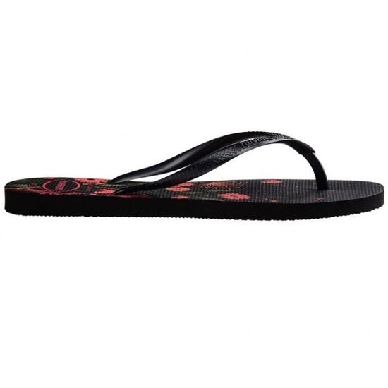 Tongs Femme HAVAIANAS 4132823 Noir Caoutchouc Talon plat Bout ouvert Cdiscount Sport